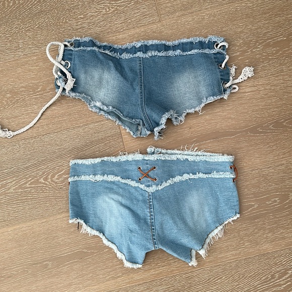 Denim shorts used once - Picture 2 of 3
